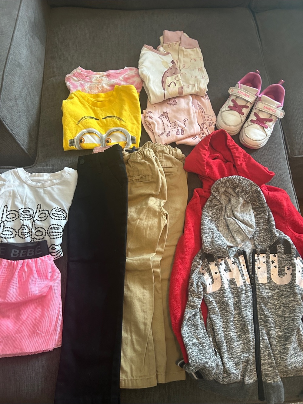 Mixed Bundle of Girls Clothes and a Pair of Minnie Mouse Shoes